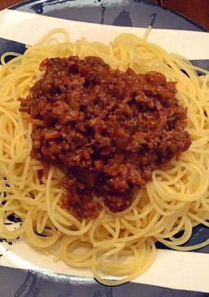 ミートソースパスタ-レシピのメイン写真
