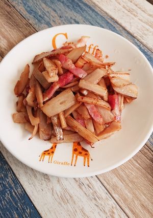 れんこんベーコンバター炒め-レシピのメイン写真