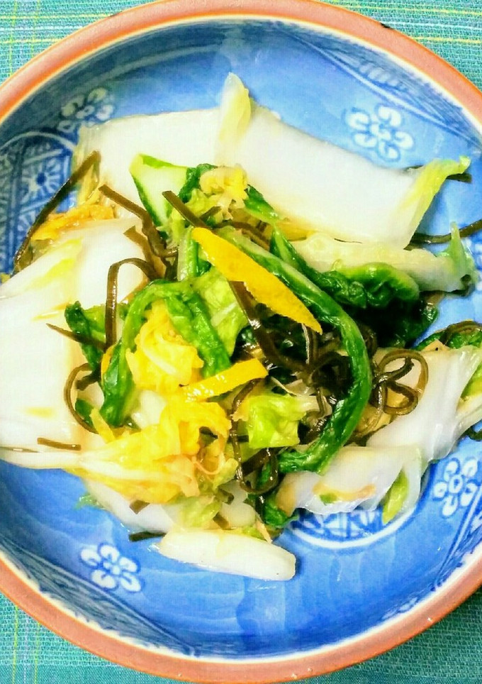 白菜と切りイカの柚子塩昆布漬け☆-レシピのメイン写真