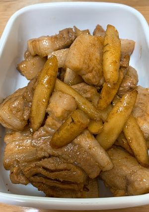 バラ肉とごぼうの甘辛煮-レシピのメイン写真