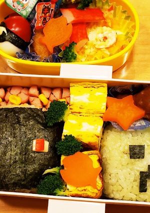 マイクラ弁当　エンダーマン　クリーパー-レシピのメイン写真