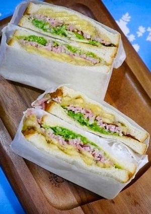 簡単！バナナとベーコンと水菜のサンド-レシピのメイン写真