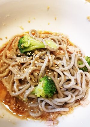 ツナブロッコリー胡麻ドレ蕎麦-レシピのメイン写真