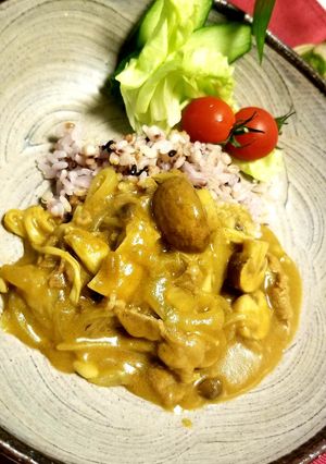 【薬膳】柿ときのこの秋カレー-レシピのメイン写真