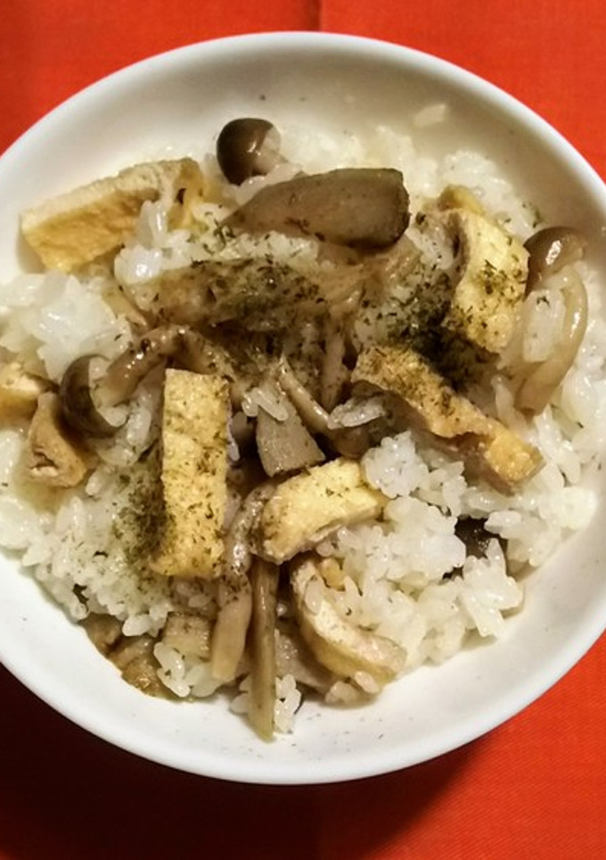 油揚げ＋ごぼう＋しめじのまぜご飯-レシピのメイン写真