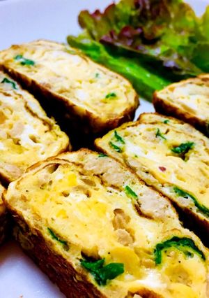 鶏ひき肉とニラの卵焼き-レシピのメイン写真