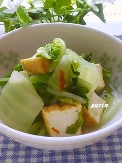 白菜と厚揚げの豆板醤蒸し-レシピのメイン写真