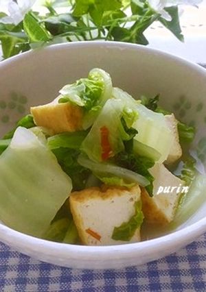 白菜と厚揚げの豆板醤蒸し-レシピのメイン写真