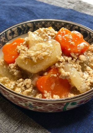 ダイエット煮物♡大根と人参のそぼろ餡かけ-レシピのメイン写真
