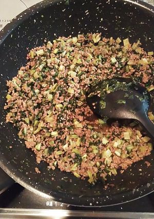 大根の葉とひき肉炒め-レシピのメイン写真