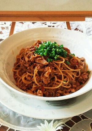 ちょっと斬新な「麻婆スパゲティ」-レシピのメイン写真