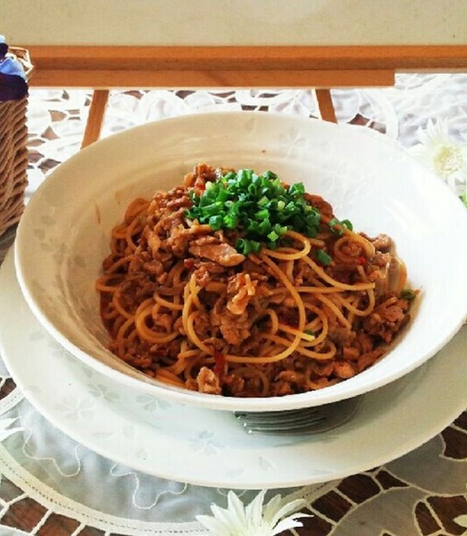 ちょっと斬新な「麻婆ｽﾊﾟｹﾞﾃｨ」-レシピのメイン写真