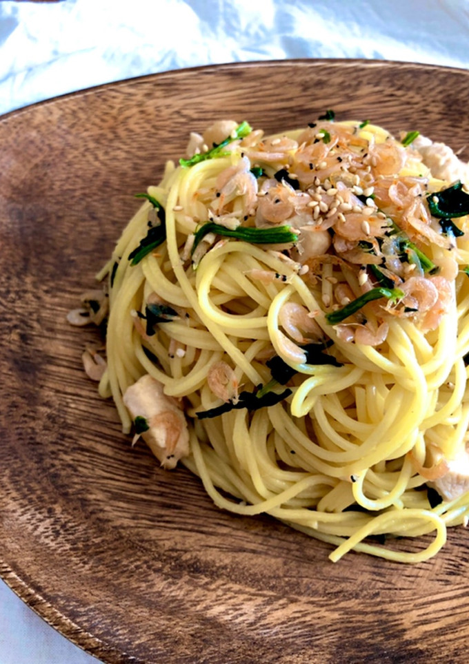 桜海老とほうれん草の和風パスタ-レシピのメイン写真