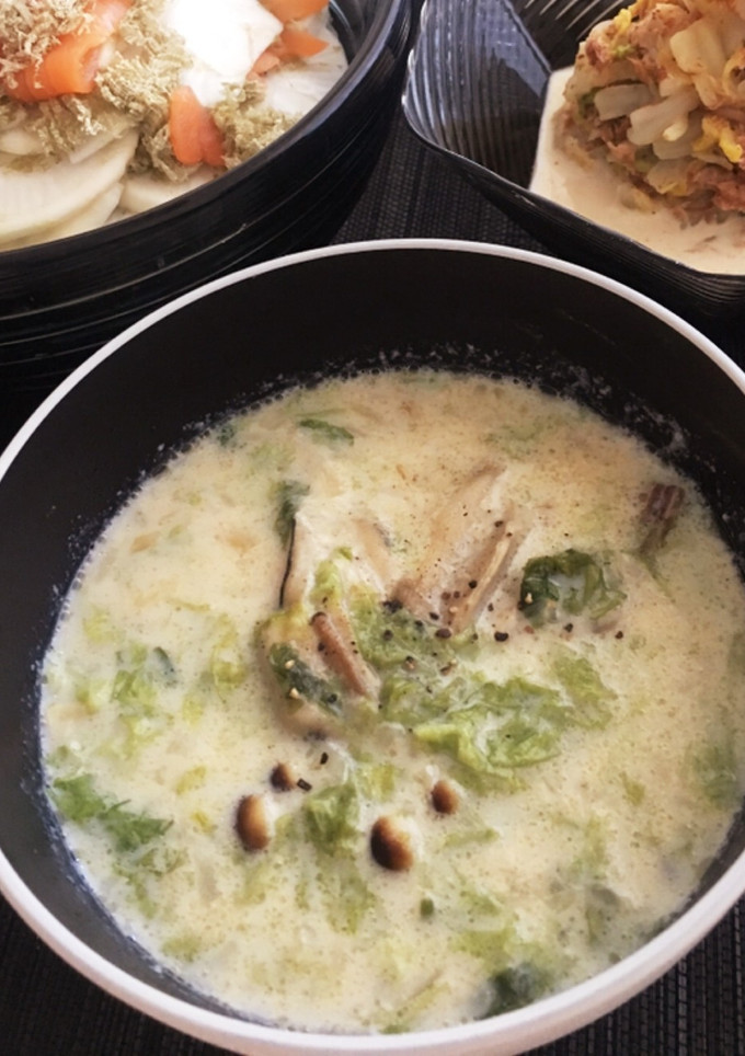 牡蠣とあおさの豆乳スープ-レシピのメイン写真