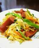 シラチャーソースで、ザーサイ野菜炒め。