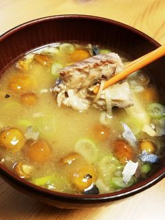 サバ缶となめこの栄養満点味噌汁♪-レシピのメイン写真