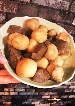 懐かしの味里芋とこんにゃくの煮っころがし-レシピのメイン写真