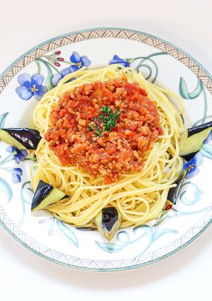 なすとトマトのミートソースパスタ-レシピのメイン写真