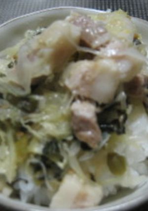 塩豚と大根菜のせんぎりキャベツ炒め-レシピのメイン写真