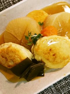 鶏ひき肉焼きと大根煮-レシピのメイン写真
