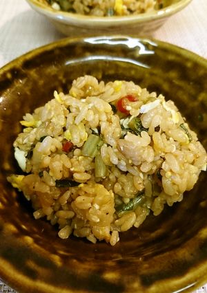 大根葉オイス炒めで茶飯炒飯-レシピのメイン写真