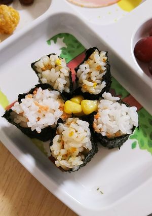 幼児食 簡単のり巻きdeお花♪-レシピのメイン写真