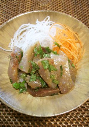 鰤の刺身をごま油で-レシピのメイン写真