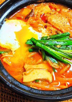 鶏もやしのピリ辛スープご飯-レシピのメイン写真