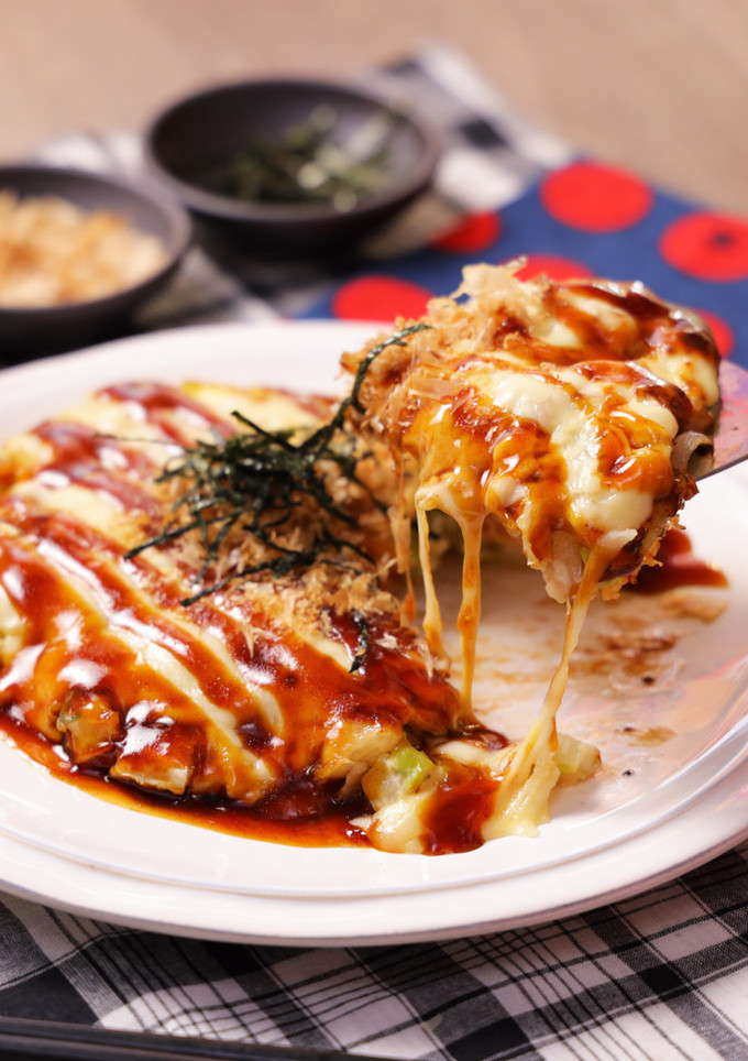 もちふわ♡和風もちチーズお好み焼き-レシピのメイン写真