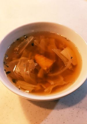 旦那がつくる賛否両論サバ缶スープ-レシピのメイン写真
