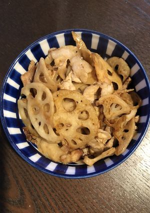 れんこんと豚肉の炒め物-レシピのメイン写真