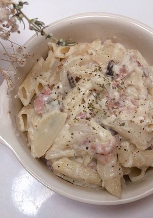 しいたけとベーコンのクリームペンネ-レシピのメイン写真