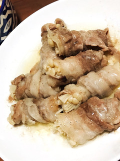 味ぽん えのきと豚バラのレンチン料理-レシピのメイン写真