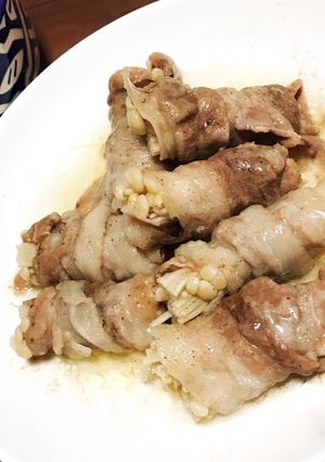 味ぽん　えのきと豚バラのレンチン料理-レシピのメイン写真
