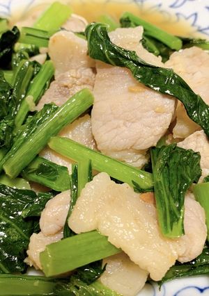 【木城町ふるさと納税】塩豚と小松菜の炒物-レシピのメイン写真