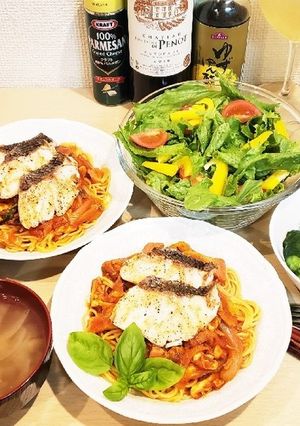 真鯛のトマトパスタ-レシピのメイン写真