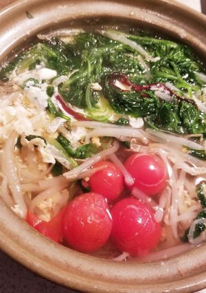 もやしとベビーリーフの土鍋スープ-レシピのメイン写真