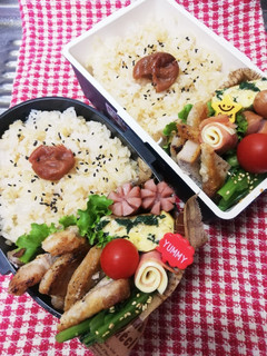 高校男子弁当&パパ弁当♡ロース鶏がら焼き-レシピのメイン写真