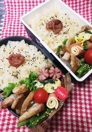 高校男子弁当&パパ弁当♡ロース鶏がら焼き-レシピのメイン写真