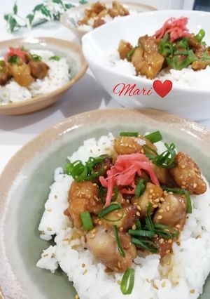 そっこーフライパンで☆てりやきチキン丼-レシピのメイン写真