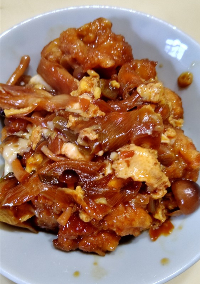 唐揚げの卵とじ丼-レシピのメイン写真