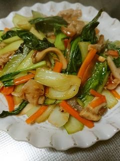 ★チンゲン菜とエリンギと豚肉の中華炒め-レシピのメイン写真