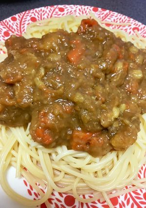 【17作目】ごろごろ具材カレーのパスタ！-レシピのメイン写真