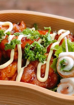 毎日のお弁当♪唐揚げマヨ丼-レシピのメイン写真