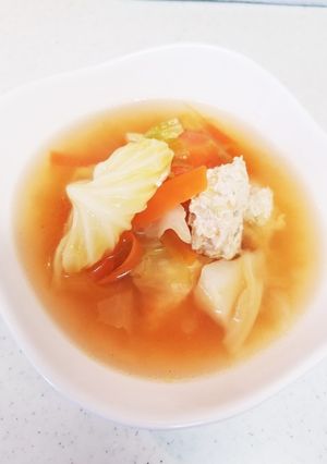 鶏団子の野菜コンソメスープ♡-レシピのメイン写真