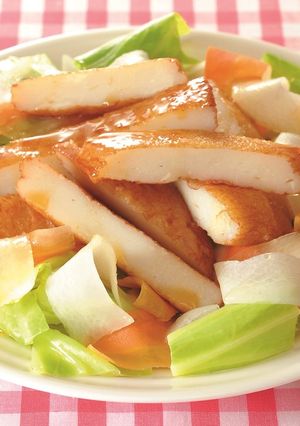 さつま揚げと春キャベツのレンジ蒸し-レシピのメイン写真
