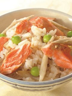 紅鮭と新ごぼうの炊き込みご飯-レシピのメイン写真