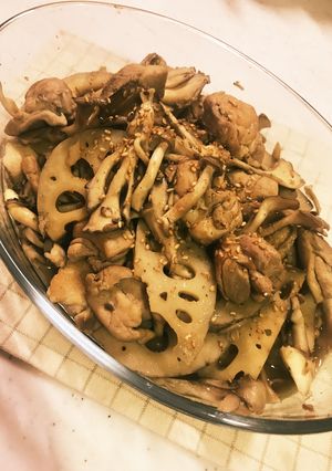 蓮根と鶏もも肉のバタポン炒め-レシピのメイン写真