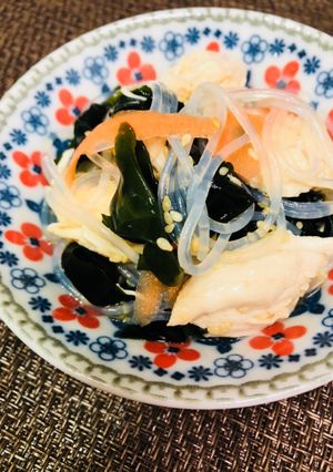 レンジで5分☆鶏ささみと春雨の酢和え-レシピのメイン写真