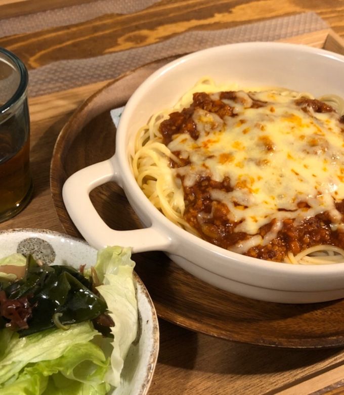 チーズのせミートソーススパゲッティ-レシピのメイン写真